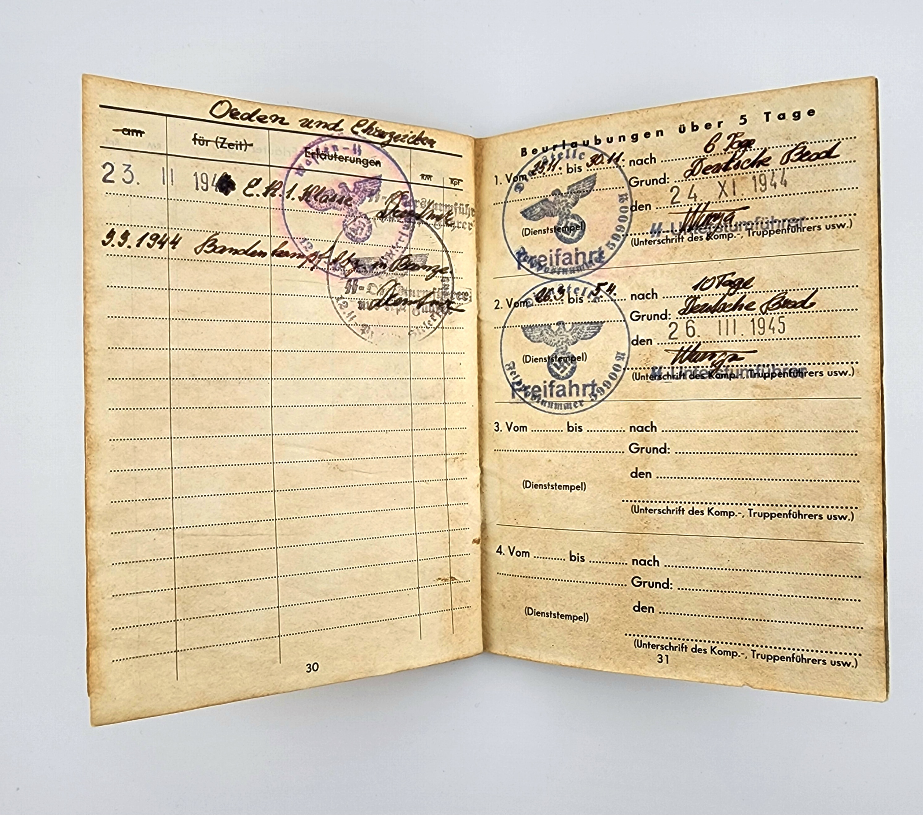 Awards, Documents to SS - soldiers.